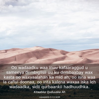 Picture 03 - Laawiyiintii 5:13 SOM - Oo wadaadku waa inuu kafaaraggud u sameeya - Bible Verse Picture