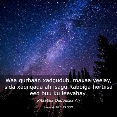 Picture 03 - Laawiyiintii 5:19 SOM - Waa qurbaan xadgudub, maxaa yeelay, sida - Bible Verse Picture