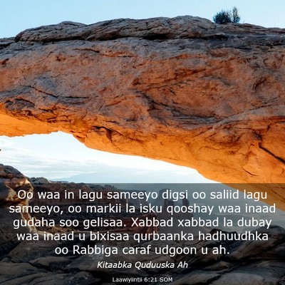 Picture 03 - Laawiyiintii 6:21 SOM - Oo waa in lagu sameeyo digsi oo saliid lagu - Bible Verse Picture