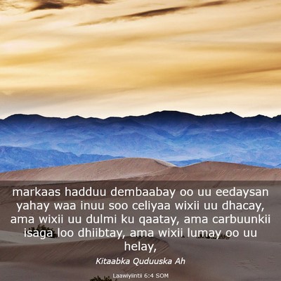 Picture 03 - Laawiyiintii 6:4 SOM - markaas hadduu dembaabay oo uu eedaysan yahay waa - Bible Verse Picture