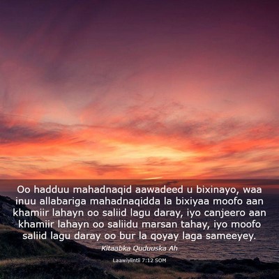 Picture 03 - Laawiyiintii 7:12 SOM - Oo hadduu mahadnaqid aawadeed u bixinayo, waa - Bible Verse Picture