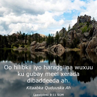 Picture 03 - Laawiyiintii 9:11 SOM - Oo hilibkii iyo haraggiina wuxuu ku gubay meel - Bible Verse Picture