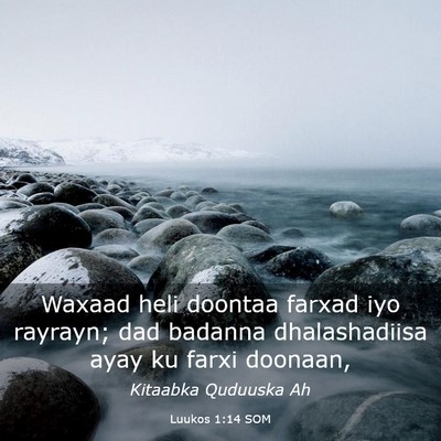 Picture 03 - Luukos 1:14 SOM - Waxaad heli doontaa farxad iyo rayrayn; dad - Bible Verse Picture