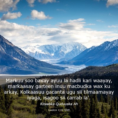 Picture 03 - Luukos 1:22 SOM - Markuu soo baxay ayuu la hadli kari waayay, - Bible Verse Picture