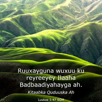 Picture 03 - Luukos 1:47 SOM - Ruuxayguna wuxuu ku reyreeyey Ilaaha - Bible Verse Picture