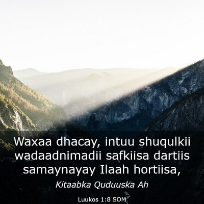 Picture 03 - Luukos 1:8 SOM - Waxaa dhacay, intuu shuqulkii wadaadnimadii - Bible Verse Picture