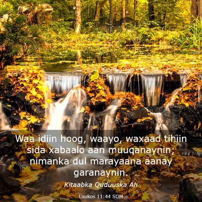 Picture 03 - Luukos 11:44 SOM - Waa idiin hoog, waayo, waxaad tihiin sida xabaalo - Bible Verse Picture