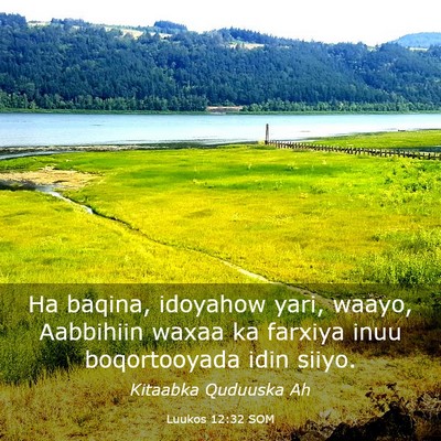 Picture 03 - Luukos 12:32 SOM - Ha baqina, idoyahow yari, waayo, Aabbihiin waxaa - Bible Verse Picture