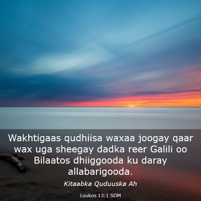 Picture 03 - Luukos 13:1 SOM - Wakhtigaas qudhiisa waxaa joogay qaar wax uga - Bible Verse Picture