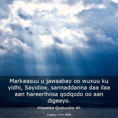 Picture 03 - Luukos 13:8 SOM - Markaasuu u jawaabay oo wuxuu ku yidhi, Sayidow, - Bible Verse Picture