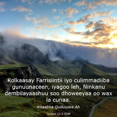 Picture 03 - Luukos 15:2 SOM - Kolkaasay Farrisiintii iyo culimmadiiba - Bible Verse Picture