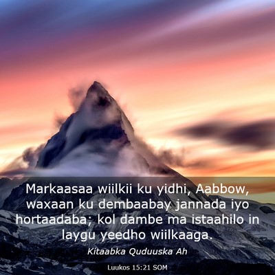 Picture 03 - Luukos 15:21 SOM - Markaasaa wiilkii ku yidhi, Aabbow, waxaan ku - Bible Verse Picture