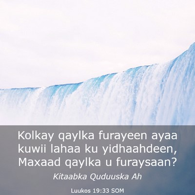 Picture 03 - Luukos 19:33 SOM - Kolkay qaylka furayeen ayaa kuwii lahaa ku - Bible Verse Picture