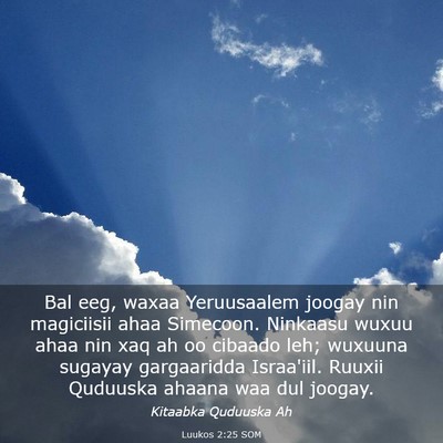 Picture 03 - Luukos 2:25 SOM - Bal eeg, waxaa Yeruusaalem joogay nin magiciisii - Bible Verse Picture
