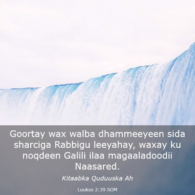 Picture 03 - Luukos 2:39 SOM - Goortay wax walba dhammeeyeen sida sharciga - Bible Verse Picture