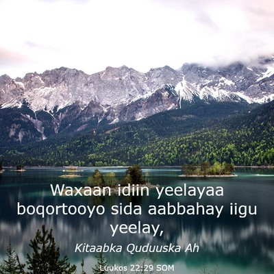 Picture 03 - Luukos 22:29 SOM - Waxaan idiin yeelayaa boqortooyo sida aabbahay - Bible Verse Picture