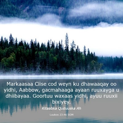 Picture 03 - Luukos 23:46 SOM - Markaasaa Ciise cod weyn ku dhawaaqay oo yidhi, - Bible Verse Picture