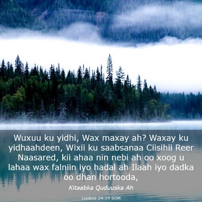 Picture 03 - Luukos 24:19 SOM - Wuxuu ku yidhi, Wax maxay ah? Waxay ku - Bible Verse Picture