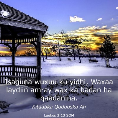 Picture 03 - Luukos 3:13 SOM - Isaguna wuxuu ku yidhi, Waxaa laydiin amray wax - Bible Verse Picture