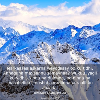 Picture 03 - Luukos 3:14 SOM - Markaasaa askarna weyddiisay oo ku tidhi, - Bible Verse Picture