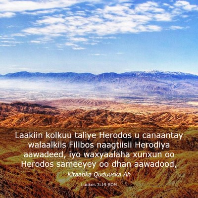 Picture 03 - Luukos 3:19 SOM - Laakiin kolkuu taliye Herodos u canaantay - Bible Verse Picture