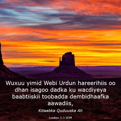 Picture 03 - Luukos 3:3 SOM - Wuxuu yimid Webi Urdun hareerihiis oo dhan isagoo - Bible Verse Picture
