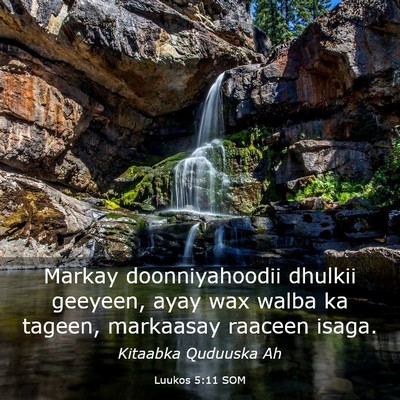 Picture 03 - Luukos 5:11 SOM - Markay doonniyahoodii dhulkii geeyeen, ayay wax - Bible Verse Picture