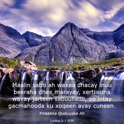 Picture 03 - Luukos 6:1 SOM - Maalin sabti ah waxaa dhacay inuu beeraha dhex - Bible Verse Picture