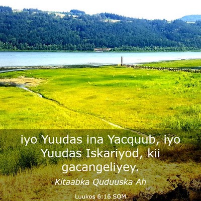 Picture 03 - Luukos 6:16 SOM - iyo Yuudas ina Yacquub, iyo Yuudas Iskariyod, kii - Bible Verse Picture