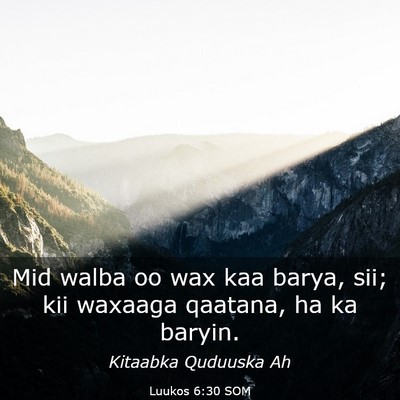 Picture 03 - Luukos 6:30 SOM - Mid walba oo wax kaa barya, sii; kii waxaaga - Bible Verse Picture