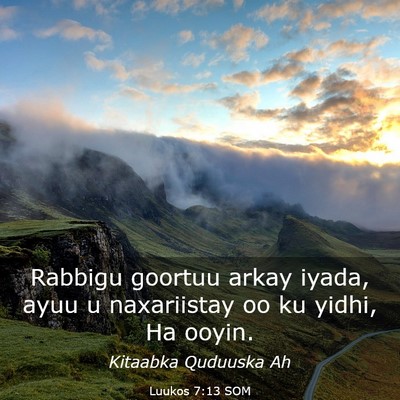 Picture 03 - Luukos 7:13 SOM - Rabbigu goortuu arkay iyada, ayuu u naxariistay - Bible Verse Picture