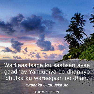 Picture 03 - Luukos 7:17 SOM - Warkaas isaga ku saabsan ayaa gaadhay Yahuudiya - Bible Verse Picture