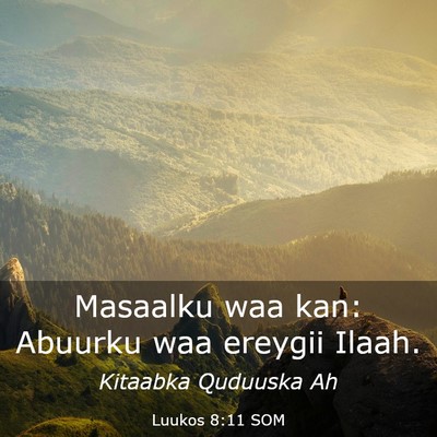 Picture 03 - Luukos 8:11 SOM - Masaalku waa kan: Abuurku waa ereygii - Bible Verse Picture