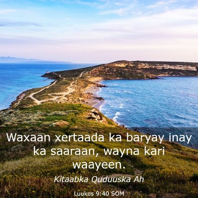 Picture 03 - Luukos 9:40 SOM - Waxaan xertaada ka baryay inay ka saaraan, wayna - Bible Verse Picture
