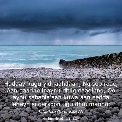 Picture 03 - Maahmaahyadii 1:11 SOM - Hadday kugu yidhaahdaan, Na soo raac, Aan gaadno - Bible Verse Picture