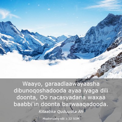 Picture 03 - Maahmaahyadii 1:32 SOM - Waayo, garaadlaawayaasha dibunoqoshadooda ayaa - Bible Verse Picture