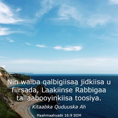 Picture 03 - Maahmaahyadii 16:9 SOM - Nin walba qalbigiisaa jidkiisa u fiirsada, - Bible Verse Picture