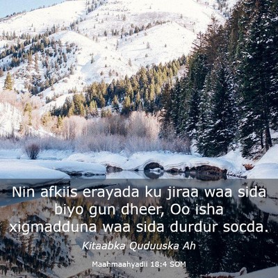 Picture 03 - Maahmaahyadii 18:4 SOM - Nin afkiis erayada ku jiraa waa sida biyo gun - Bible Verse Picture