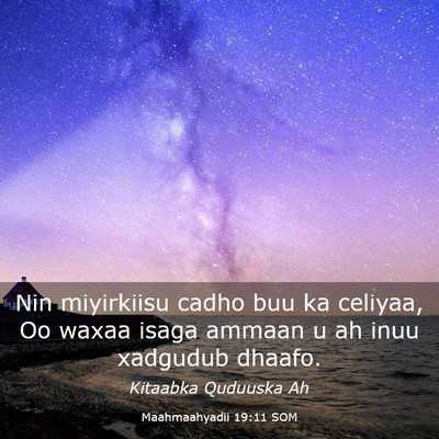 Picture 03 - Maahmaahyadii 19:11 SOM - Nin miyirkiisu cadho buu ka celiyaa, Oo waxaa - Bible Verse Picture