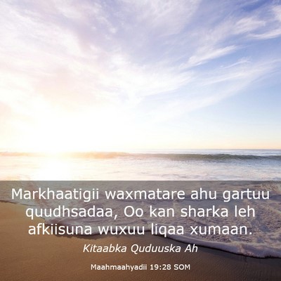 Picture 03 - Maahmaahyadii 19:28 SOM - Markhaatigii waxmatare ahu gartuu quudhsadaa, Oo - Bible Verse Picture