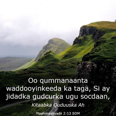 Picture 03 - Maahmaahyadii 2:13 SOM - Oo qummanaanta waddooyinkeeda ka taga, Si ay - Bible Verse Picture