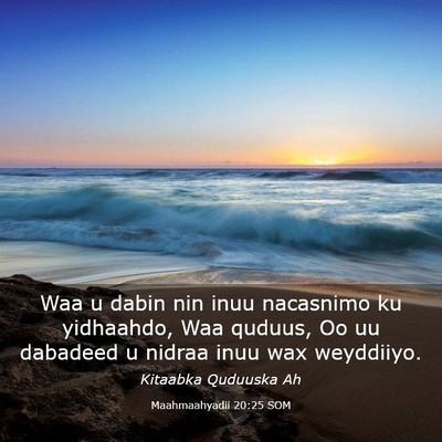 Picture 03 - Maahmaahyadii 20:25 SOM - Waa u dabin nin inuu nacasnimo ku yidhaahdo, Waa - Bible Verse Picture