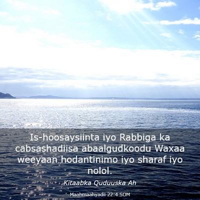 Picture 03 - Maahmaahyadii 22:4 SOM - Is-hoosaysiinta iyo Rabbiga ka cabsashadiisa - Bible Verse Picture