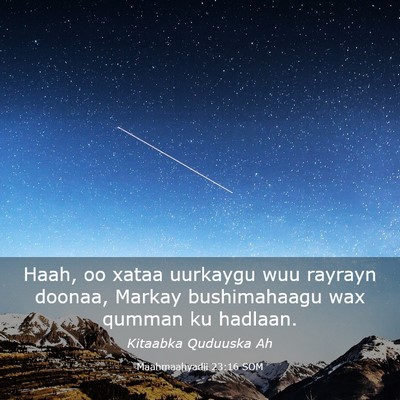 Picture 03 - Maahmaahyadii 23:16 SOM - Haah, oo xataa uurkaygu wuu rayrayn doonaa, - Bible Verse Picture