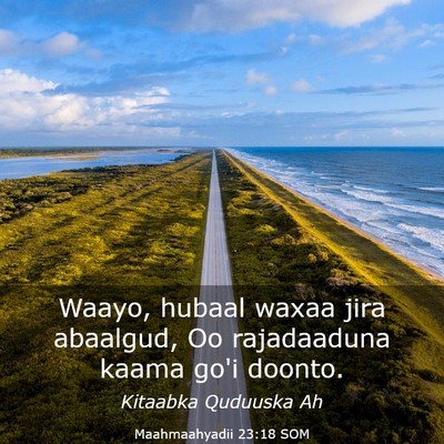 Picture 03 - Maahmaahyadii 23:18 SOM - Waayo, hubaal waxaa jira abaalgud, Oo rajadaaduna - Bible Verse Picture