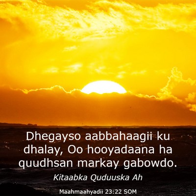 Picture 03 - Maahmaahyadii 23:22 SOM - Dhegayso aabbahaagii ku dhalay, Oo hooyadaana ha - Bible Verse Picture