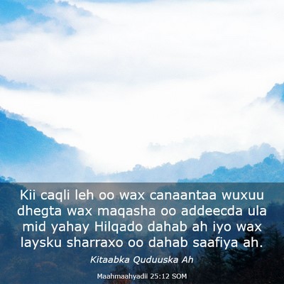 Picture 03 - Maahmaahyadii 25:12 SOM - Kii caqli leh oo wax canaantaa wuxuu dhegta wax - Bible Verse Picture