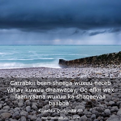 Picture 03 - Maahmaahyadii 26:28 SOM - Carrabkii been sheega wuxuu neceb yahay kuwuu - Bible Verse Picture