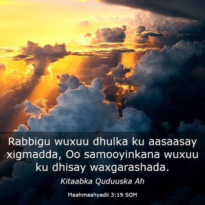 Picture 03 - Maahmaahyadii 3:19 SOM - Rabbigu wuxuu dhulka ku aasaasay xigmadda, Oo - Bible Verse Picture