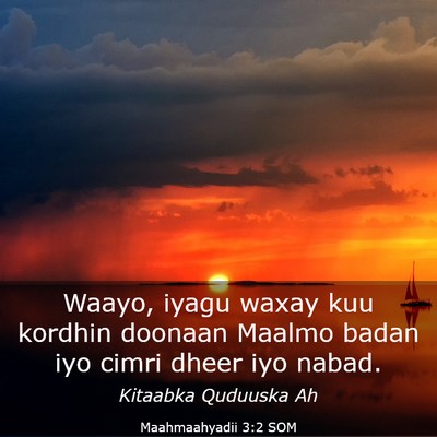 Picture 03 - Maahmaahyadii 3:2 SOM - Waayo, iyagu waxay kuu kordhin doonaan Maalmo - Bible Verse Picture